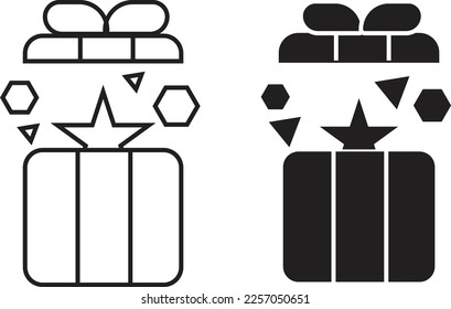 Icono de regalo simple línea de estilo plano de moda y sólido Isolación vectorial sobre fondo blanco. Para aplicaciones, logotipo, sitios web, símbolo , UI, UX, gráfico y diseño web. EPS 10.