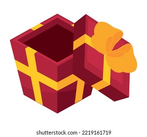 open gift present boxing day icon isolated
