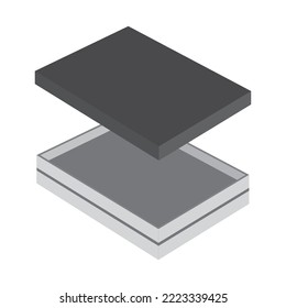 open gift sweet corporate gifting packaging box design with flap isolated isometric view vector illustration 