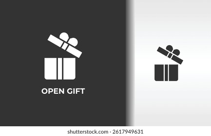 Offenes Geschenk-Vektor, Symbol oder Logo-Zeichen Isolierte Symbolgrafik