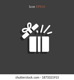 open giftbox icon. Vector illustration EPS 10.