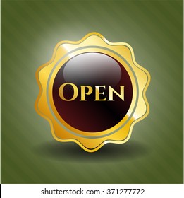 Insignia o emblema de oro abierto
