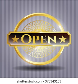Emblema de oro abierto o placa