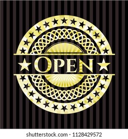 Open golden emblem