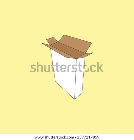 Open goodies box vector illustration on yellow background