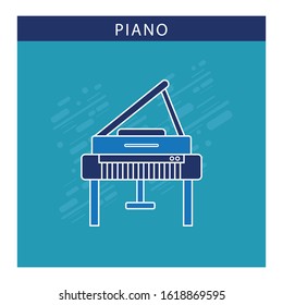 Open grand piano icon. Outline open grand piano vector icon for web design 