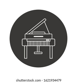 Open grand piano line icon flat design