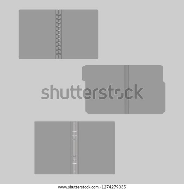 Download Open Gray Folders Mockup Set File Stock Vector Royalty Free 1274279035