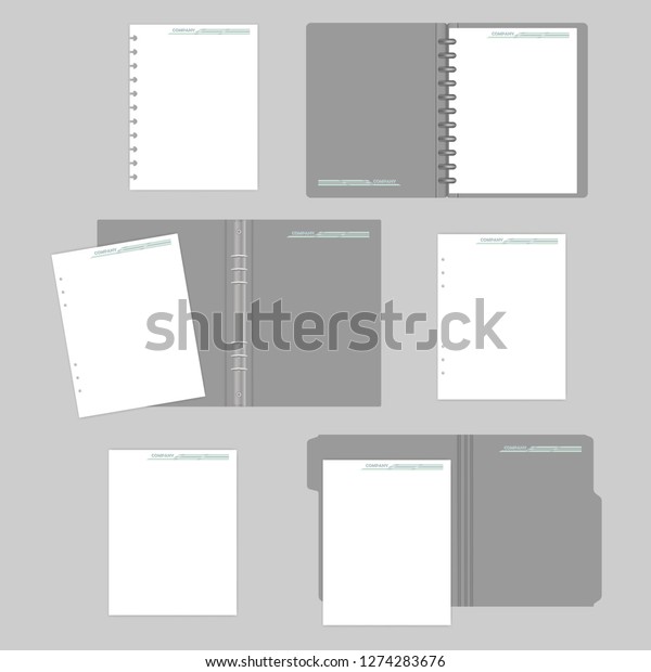 Download Open Gray Folders Mockup Set File Stock Vector Royalty Free 1274283676