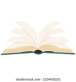 offenes grünes Buch lernen flaches Design