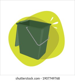 an open green compost bucket