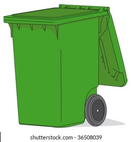 Open green waste container