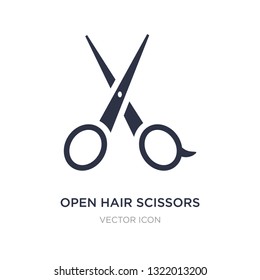 open hair scissors icon on white background. Simple element illustration from Beauty concept. open hair scissors sign icon symbol design.