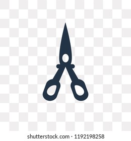 Open Hair Scissors vector icon isolated on transparent background, Open Hair Scissors transparency concept can be used web and mobile