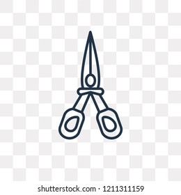 Open Hair Scissors vector outline icon isolated on transparent background, high quality linear Open Hair Scissors transparency concept can be used web and mobile