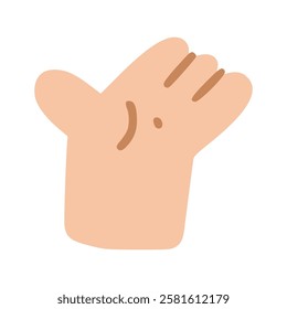 Open hand doodle, illustration, simple, minimalist, hand-drawn, playful, clean, cute, aesthetic and friendly