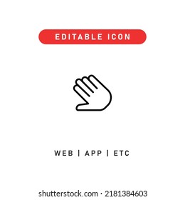 open hand editable stroke icon, outline icon for web, app, presentation, etc 