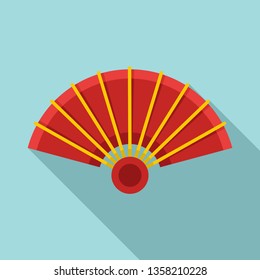 Open hand fan icon. Flat illustration of open hand fan vector icon for web design