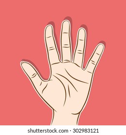 open hand or five finger count design vector