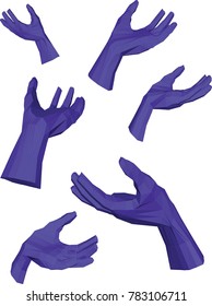 open hand gesture 3d vector low poly illustration