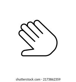 open hand gesture editable stroke icon, Smart stroke icon