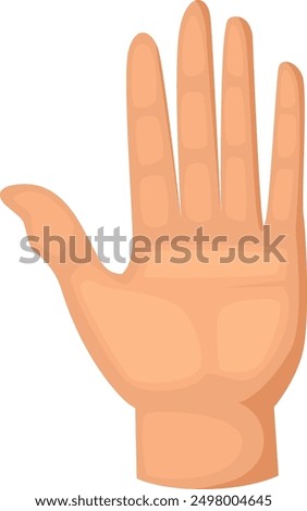 Open hand gesture. Human palm color icon