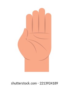 open hand gesture icon isolated