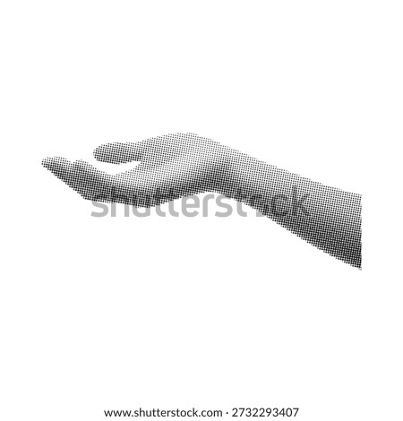 Open Hand Gesture with Palm Up Halftone texture 