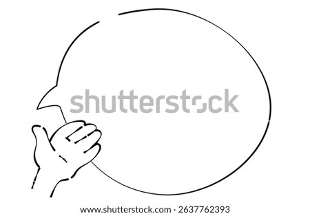 open hand gesture with simple speech balloon illustration