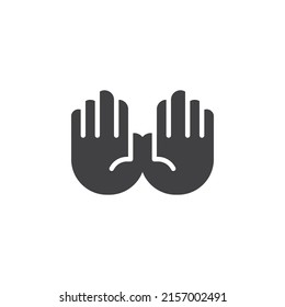 Open hand gesture vector icon. filled flat sign for mobile concept and web design. Two hands glyph icon. Symbol, logo illustration. Vector graphics