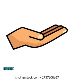 
open hand gestures.
gesture gives encouragement. Hand illustration in cartoon style.