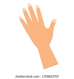 Open hand, human palm. Isolated vector art
