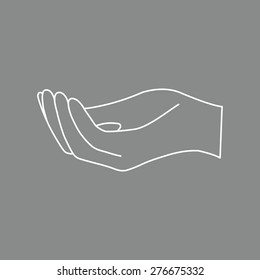 Open hand icon.