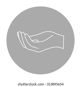 Open hand icon.