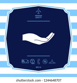 Open hand icon. Graphic elements for your design