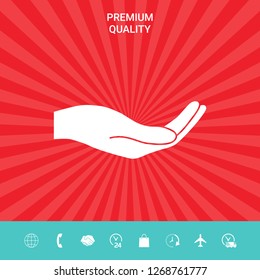 Open hand icon. Graphic elements for your design