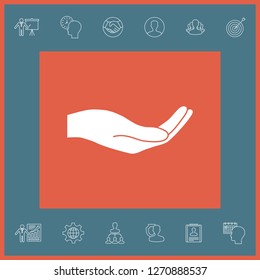 Open hand icon. Graphic elements for your design
