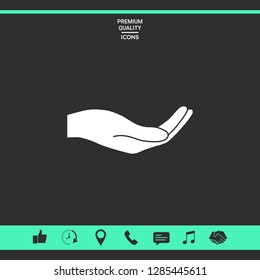 Open hand icon. Graphic elements for your design