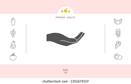 Open hand icon. Graphic elements for your design