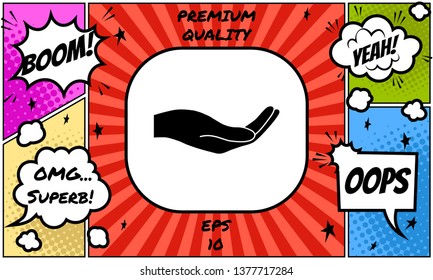 Open hand icon. Graphic elements for your design