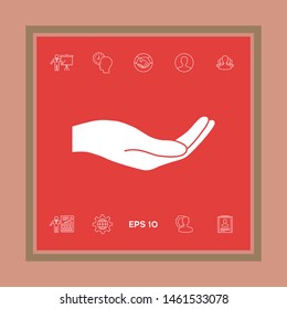 Open hand icon. Graphic elements for your design
