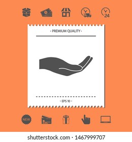 Open hand icon. Graphic elements for your design