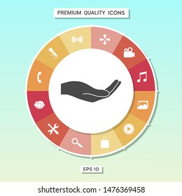 Open hand icon. Graphic elements for your design