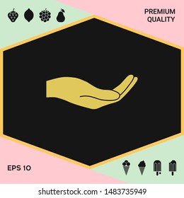 Open hand icon. Graphic elements for your design