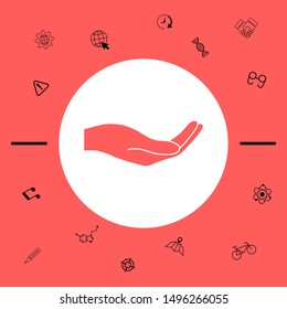 Open hand icon. Graphic elements for your design