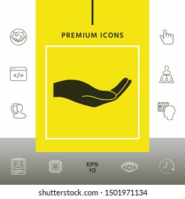 Open hand icon. Graphic elements for your design