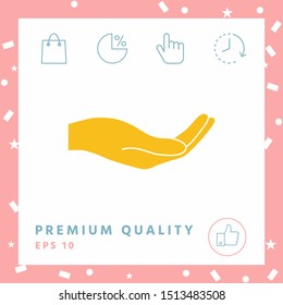 Open hand icon. Graphic elements for your design