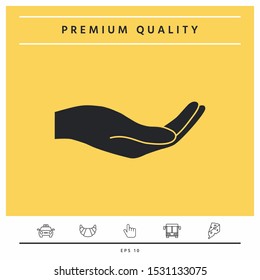 Open hand icon. Graphic elements for your design