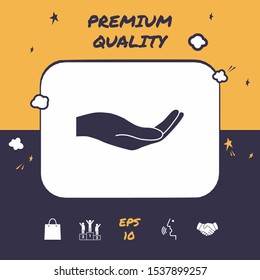 Open hand icon. Graphic elements for your design