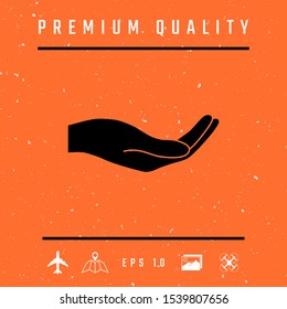 Open hand icon. Graphic elements for your design